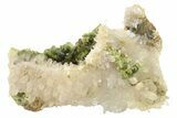 Lustrous Epidote with Quartz Crystals - Morocco #224817-1